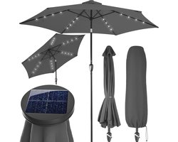 Ronde Parasol met LED Verlichting en UV-bescherming 270 cm - Kantelbare Tuinparasol voor Terras en Balkon