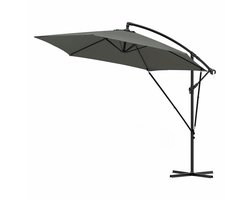 Ronde Parasol - Voor Balkon, Strand of Tuin - Verstelbaar & 45° Kantelbaar - UV-Resistent & Waterdicht - Darkgray