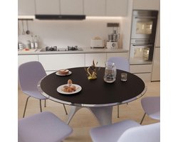 Ronde Placemat - Tafelkleed Cirkel - Eettafel Beschermen - Op Maat Te Knippen - 106.7 cm - Zwart