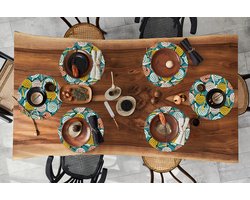 Ronde placemats - Onderlegger - Placemats rond - Breien - Wol - Patronen - 6 stuks