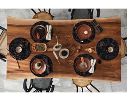 Ronde placemats - Onderlegger - Placemats rond - Marmer print - Graniet print - Design - 6 stuks