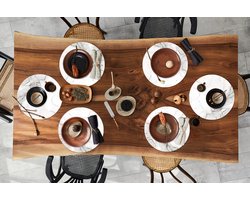 Ronde placemats - Onderlegger - Placemats rond - Marmer print - Grijs - Patronen - 6 stuks