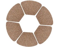 Ronde Placemats - Tafelmat Set - Eettafel Beschermen - Hittebestendig PVC - 48x33CM - Lichtbruin