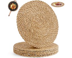 Ronde Placemats Van Rotan 6 Stuks 30 Cm Met Hyacintmotief Handgeweven Bohemian Stijl Voor Keuken En Feestdecoratie