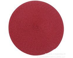 Ronde placematset (4 stuks), geschikt voor eettafels, 38 cm katoenen geweven placemats, wasbaar, omkeerbaar.