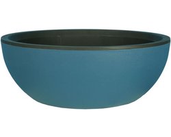 Ronde plantenbak RIVIERA COUPE GRANIT - Kunststof - Diameter 40 cm - Blauw