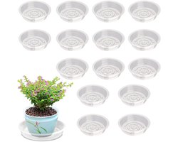 Ronde Plastic Onderzetters voor Bloempotten - 15 Stuks Transparante Schotels voor Planten, Potten en Tuinaccessoires