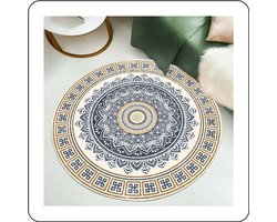 Ronde Pluche Deurmat (60 cm) - Zacht En Antislip Tapijt Voor Hal, Badkamer Of Slaapkamer - Wasbaar En Duurzaam - Moderne Vloerkleed Voor Binnenhuis