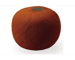 Ronde Poef Poef Poef Gebreide Poef Kruk Zitkussen Boho Home Decor Extra Zitvloer Kussen voor Woonkamer, Slaapkamer, Binnen, Buiten 37 x 50 cm Terracotta