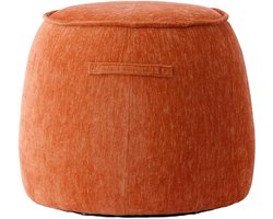 Ronde Poef - Zitkussen Voetenbank - Extra zitplaats - Compact en flexibel - Ø50x40cm - Oranje