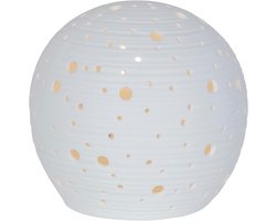 Ronde Porseleinen Tafellamp met Sterrenhemel Effect - Sfeervolle Woondecoratie