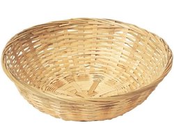 Ronde rieten/bamboe mand/schaal 22 x 8 cm - Keuken artikelen fruitschalen/manden - Huis decoratie