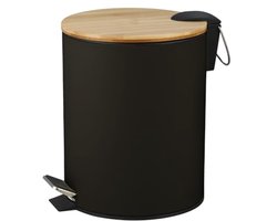 Ronde roestvrijstalen pedaalemmer - 12 liter - Satijn zwarte afwerking - Met uitneembare binnenbak en anti-vingerafdruk coating - Luchtdicht en stil sluitend deksel