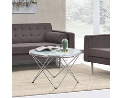 Ronde salontafel 50xØ80 cm van glas en metaal