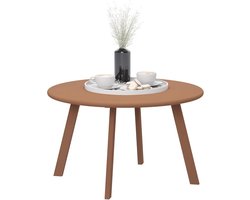 Ronde Salontafel - Bijzettafel Metaal - Buiten Zitten - Roestbestendig Frame - Ø 70 x 42 cm - Oranje