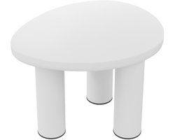 Ronde salontafel, gelakt MDF tafelblad, PVC poten, crèmekleurige salontafel, bijzettafel voor de woonkamer