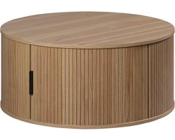 Ronde Salontafel met Opbergruimte 80x80 cm Eikenhout Optiek Modern