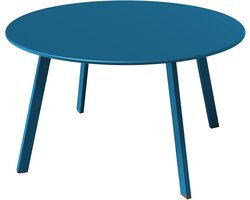 Ronde Salontafel voor Buiten en Binnen - 70cm - Leuke en Moderne Bijzettafel in Peacokblauw