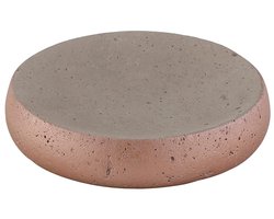 Ronde schaal voor zeep en ringen - veelzijdig - 1 stuk - grijs/roségoud - beton - Ø 10,7 cm