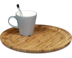 Ronde serveerplank van bamboe - Ø 33 cm - geschikt voor worst, kaas en gebak - natuurlijke uitstraling