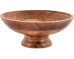 Ronde serveerschaal mangohout voor fruit dessertschotel - Fruitschaal keuken eetkamer - 3048 cm x 3048 cm x 127 cm Fruitschaal