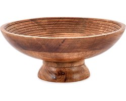 Ronde serveerschaal mangohout voor fruit dessertschotel - Fruitschaal keuken eetkamer - 3048 cm x 3048 cm x 127 cm Fruitschaal