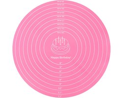 Ronde Siliconen Bakmat - Non-stick, Taartbakmat - 1 stuk - Roze - Siliconen