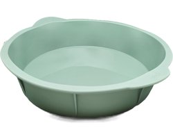 Ronde siliconen bakvorm voor cake Ø 23 cm | Groen | ronde silicone vorm | cakevorm met handgrepen | cakevormen | grote bakvorm met anti-aanbaklaag | voor oven en magnetron SILIMANQ-PRO
