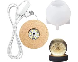 Ronde siliconen mal met lamphouder en led-lampbal voor tafellamp