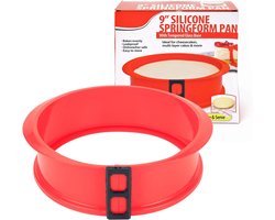 Ronde Siliconen Springvorm 25 cm met Krasbestendige Glazen Bodem