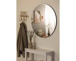 Ronde spiegel 80 cm zonder frame – Strak en Minimalistisch - Voor Badkamer, Hal, Woonkamer, Slaapkamer of Garderobe - Perfect voor Scandinavische, Klassieke of Industriële Interieurs