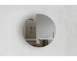Ronde Spiegel - Badkamerspiegel - Grijs - Diameter: 20 cm - Dikte: 4 mm - In Nederland Geproduceerd - Incl. Spiegellijm - Top Kwaliteit Wandspiegel Zonder Lijst