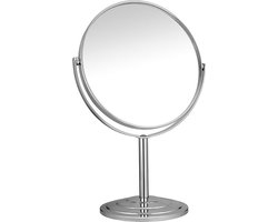Ronde spiegel op standaard - Scheerspiegel douche - Badkamer - Make up - Kantelbaar - Zilver