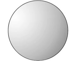 Ronde spiegel Tavien - Wandspiegel - 60x60 - Zwart - Metalen Frame - Voor Badkamer, Slaapkamer en Entree - Wanddecoratie - Woonaccessoires