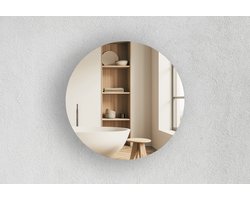 Ronde Spiegel - Toiletspiegel - Brons - Diameter: 30 cm - Dikte: 4 mm - In Nederland Geproduceerd - Excl. Montageset - Top Kwaliteit Wandspiegel Zonder Lijst