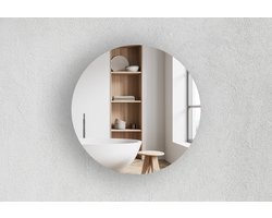 Ronde Spiegel - Toiletspiegel - Verzilverd - Diameter: 40 cm - Dikte: 4 mm - In Nederland Geproduceerd - Incl. Spiegelmontageset - Top Kwaliteit Wandspiegel Zonder Lijst