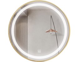 Ronde Spiegel - Wandspiegel Badkamer - Make-up en Verzorging - Geïntegreerde Anti-condens - 80cm Diameter - Wit Licht
