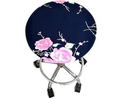 Ronde Stoel Hoes - Barkruk Cover - Meubels Vernieuwen - Bloemen Print - 30 cm - Multicolor