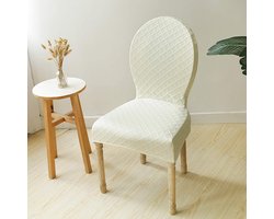 Ronde Stoelbekleding voor Eetkamerstoelen, Volledig Gewikkelde Rugleuning, Dikke Ovalen Bescherming voor Huisdecoratie in Beige