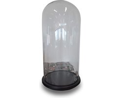 Ronde Stolp-Vitrine XL | H40cm x Ø20 cm | Glas | Transparant - Zwart