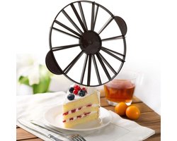 Ronde taartverdeler - Verstelbaar - Verdeeld in 10 of 12 taartpunten - Taartverdeler - Perfect voor ronde taarten en feestjes - Kunststof bakbenodigdheden (bruin)