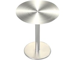 Ronde Tafel - Eettafel Vergadertafel - Kleine Ruimtes - Roestvrij Staal - 40x40x75cm - Zilverkleurig