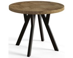 Ronde Tafel Uitschuifbare, Eettafel, Diameter 100 cm - 200 cm, Lefkas, Verzameling Ovo