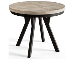 Ronde Tafel Uitschuifbare, Eettafel, Diameter 100 cm - 200 cm, Sonoma, Verzameling Evo