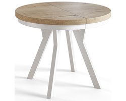 Ronde Tafel Uitschuifbare, Eettafel, Diameter 110 cm - 210 cm, Halifax, Verzameling Evo