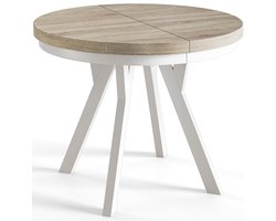 Ronde Tafel Uitschuifbare, Eettafel, Diameter 90 cm - 190 cm, Sonoma, Verzameling Evo