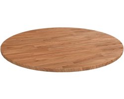 Ronde Tafelblad Massief Lichtbruin Eikenhout Ø70 cm - Houten Tafelblad voor Keuken of Eetkamer