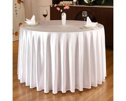 Ronde Tafelkleed - Satijnen Kleed - Eettafel Decoratie - Hittebestendig - 280x280 cm - Beige Cream