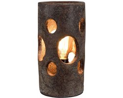 Ronde tafellamp Olivier vintage | 1 lichts | beige / creme | keramiek | Ø 15 cm | 30 cm hoog | modern design