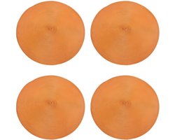 Ronde tafelmat-hittebestendige placemat-keukentafelmat-4-delig-38*38cm-Oranje